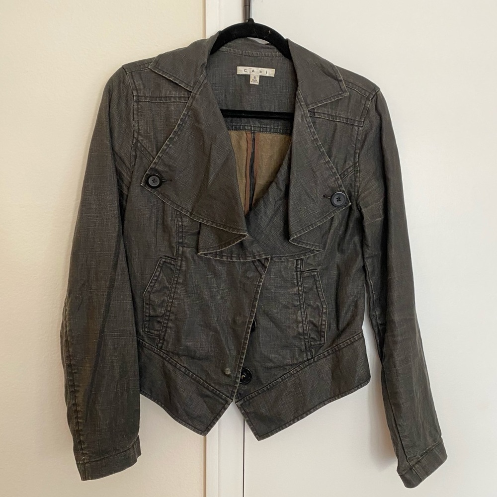 CAbi waxed linen jacket. Size S.